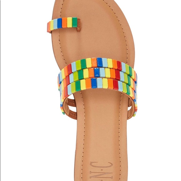 COPY - INC Jaylee Embellished Toe-Ring Flat Sanda… - Picture 3 of 5